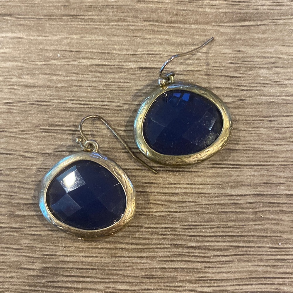 Dark Purple Stone Earrings